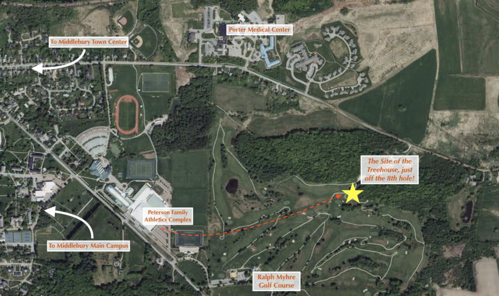 Map to the treehouse from satellite image