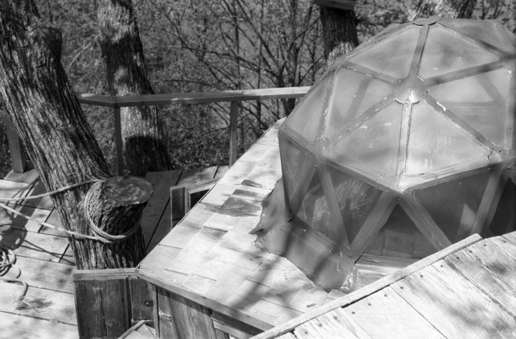 Geodesic dome on the treehouse